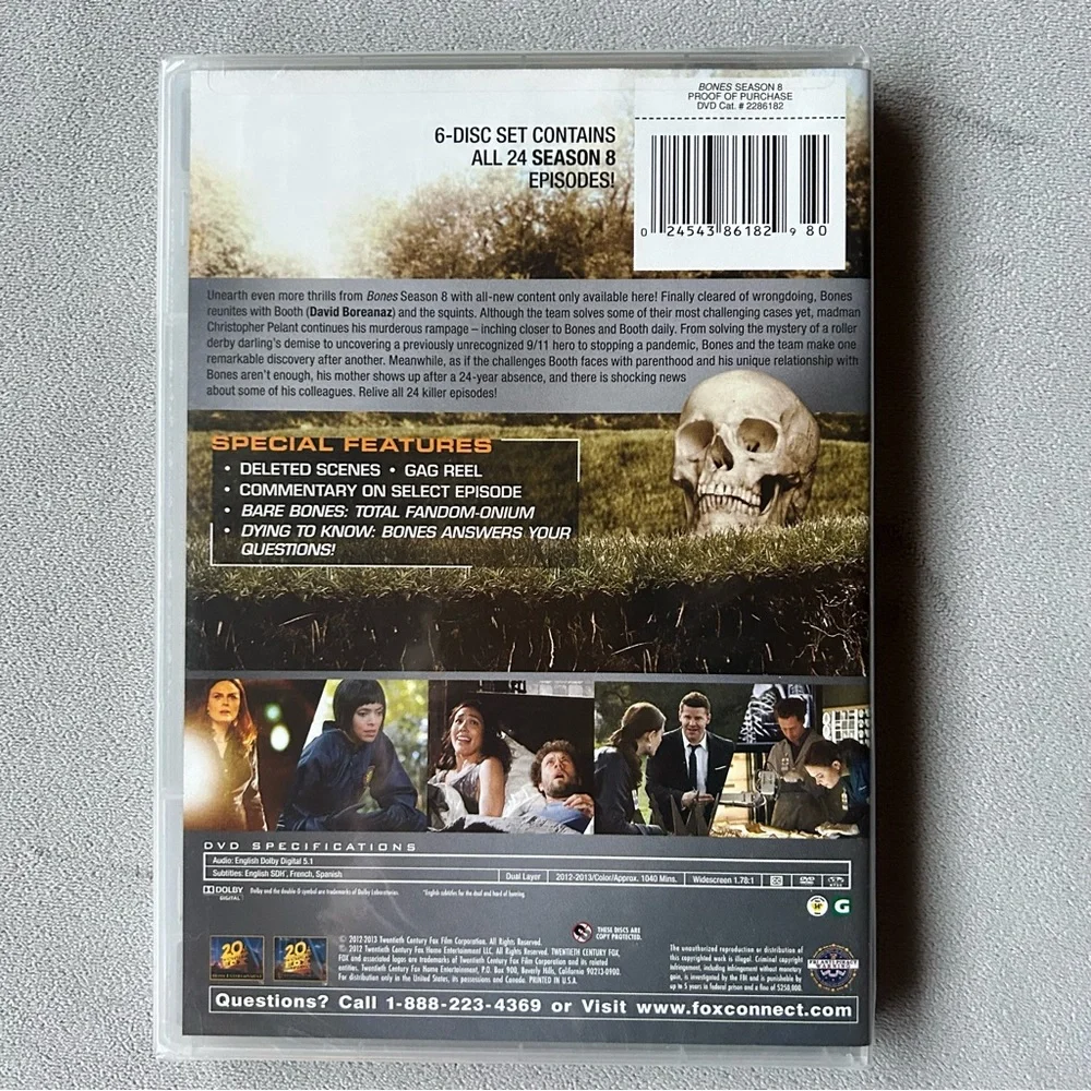Bones ~ The Complete Eighth Season ~ DVD ~ Brand New! - Picture 2 of 3